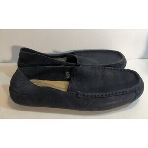 STOUT NAVY BLUE UGG HUNLEY LEATHER LOAFERS DRIVING SHOES 1006477 MENS 8 EUC